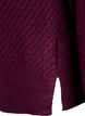 Blouse en maille avec motif c&ocirc;tel&eacute; en V et fentes, Violet, Packshot image number 3