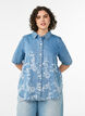 Chemise en jean &agrave; imprim&eacute; floral et manches courtes, Bleu Clair, Model image number 0