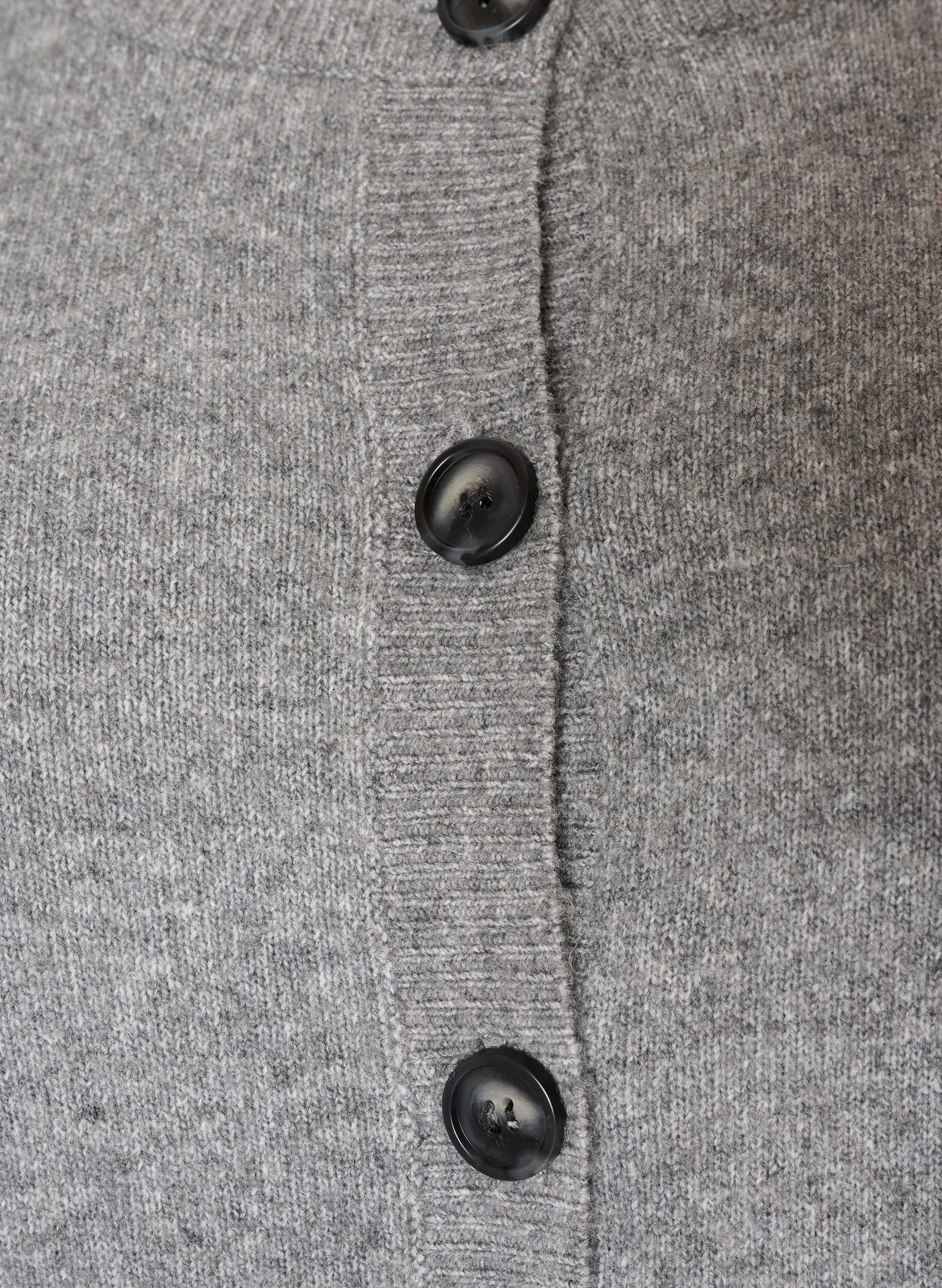 ZizziCardigan avec boutons et devant arrondi, Gris, Packshot image number 2