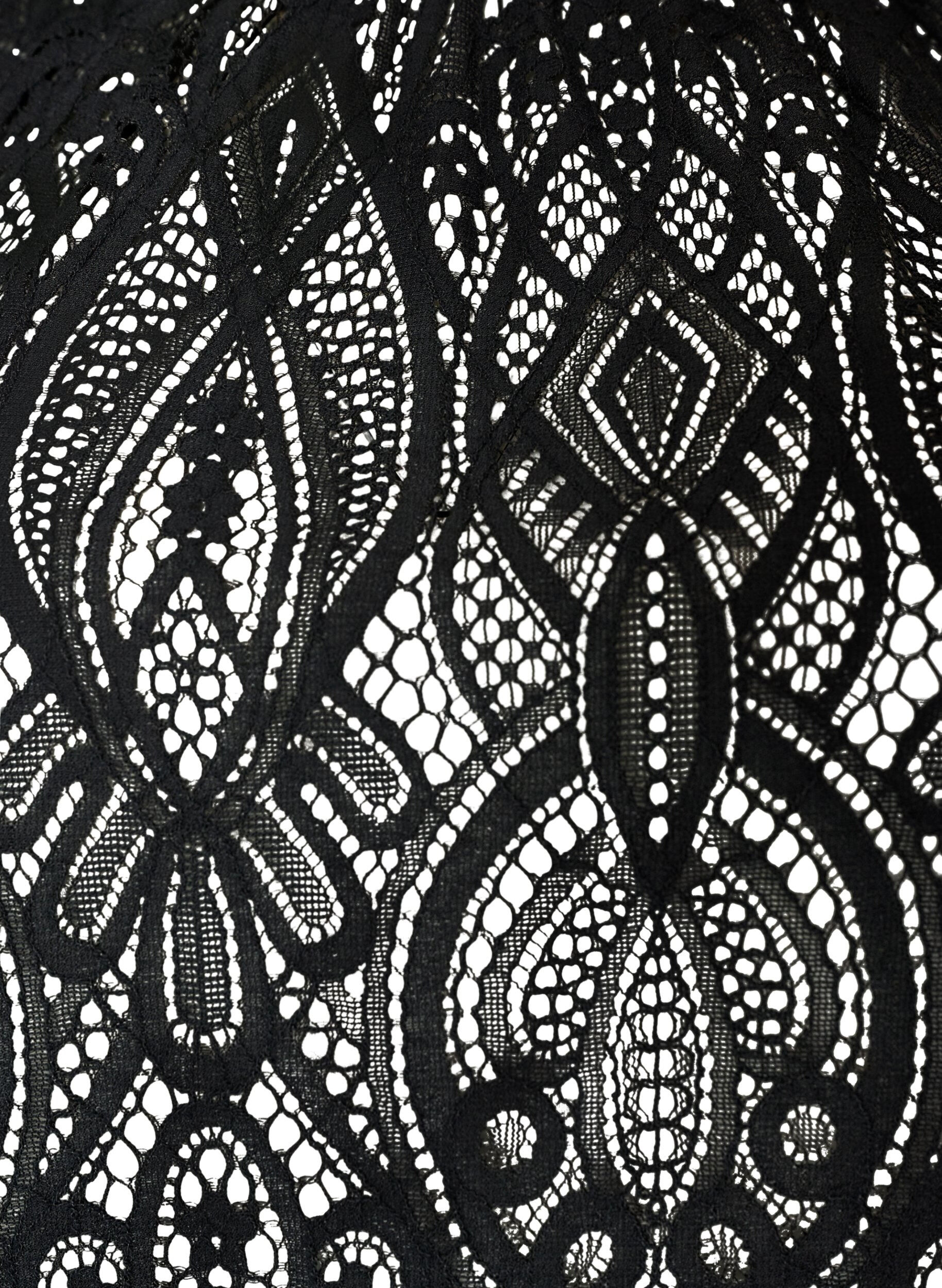 ZizziBlouse en dentelle avec manches longues trompette et volants, Noir, Packshot image number 2