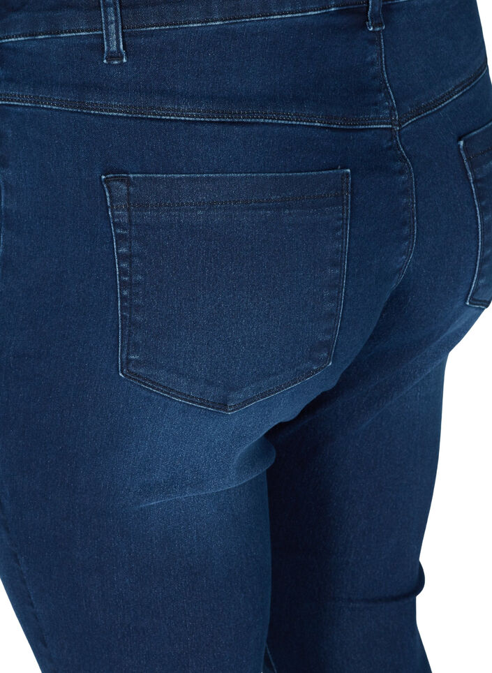 Jeggings en coton m&eacute;lang&eacute;, Dark blue denim, Packshot image number 3