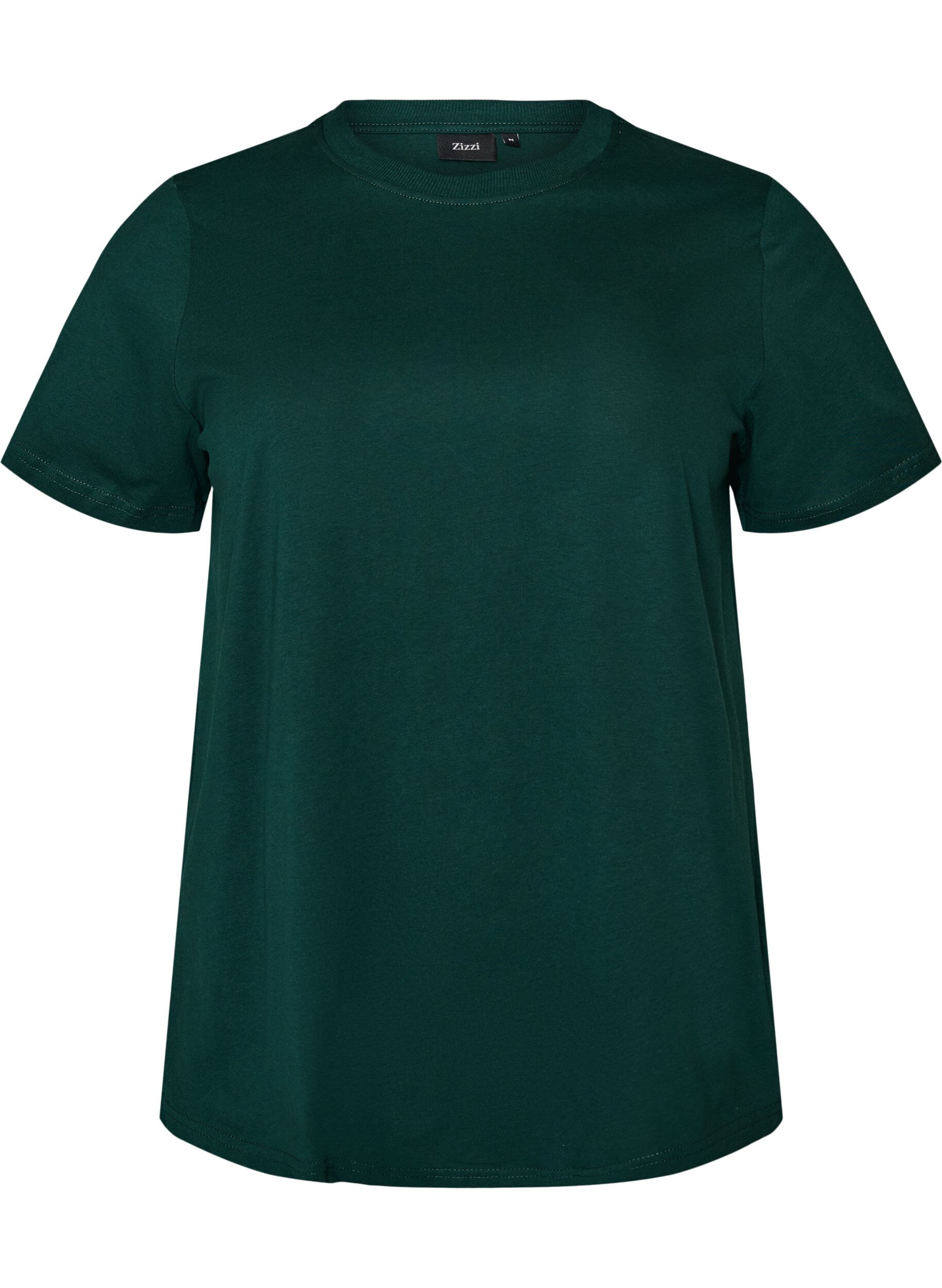 T-shirt basique en coton &agrave; col rond