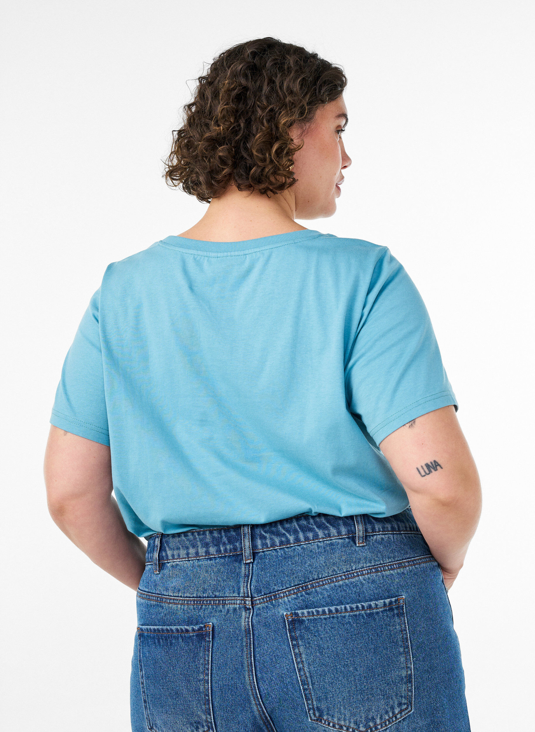 ZizziT-shirt en coton avec imprim&eacute;, Bleu, Model image number 2