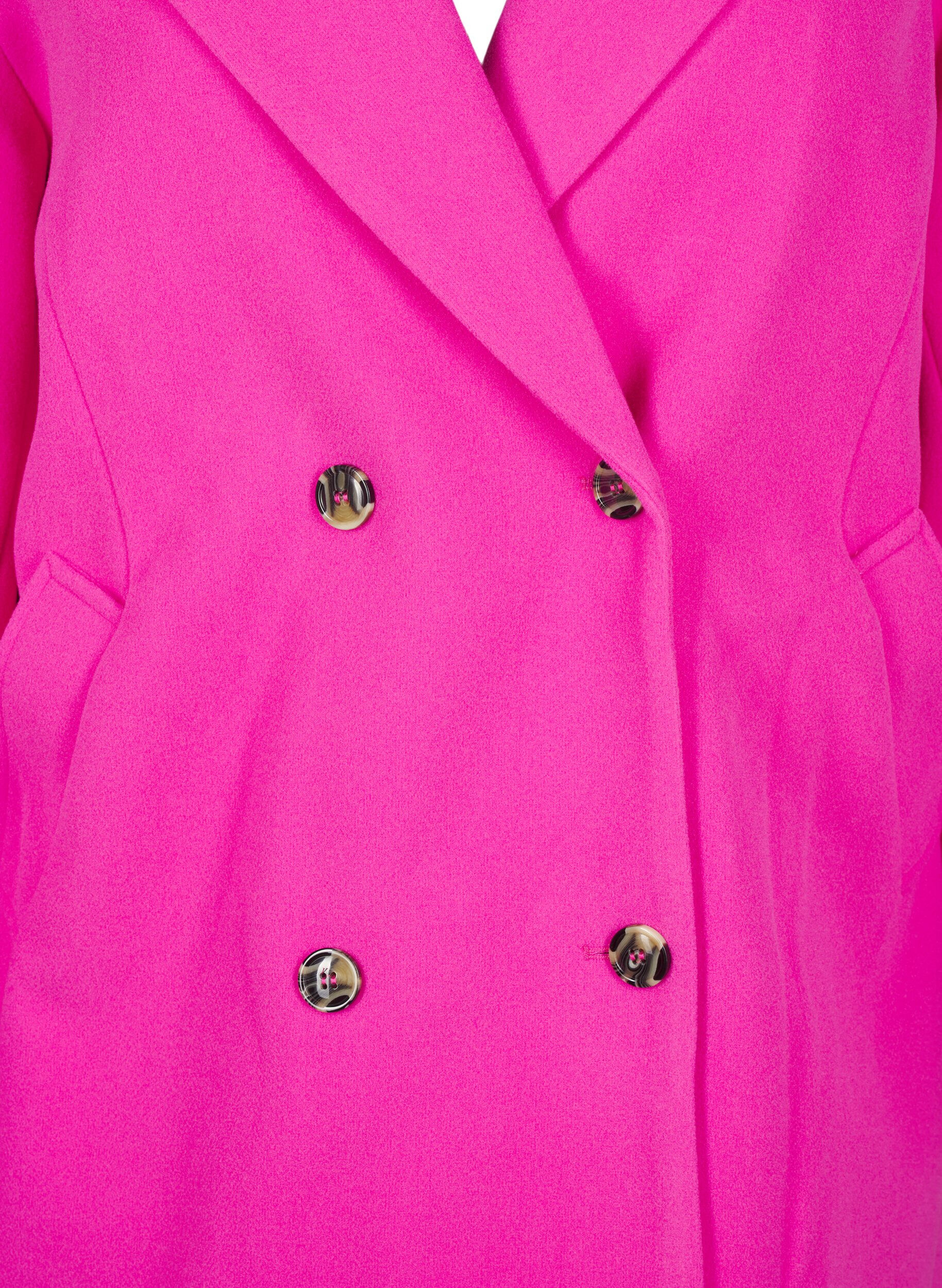Zizzi Manteau &agrave; double boutonnage, Raspberry Rose, Packshot image number 2
