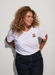 T-shirt en coton bio avec motif ourson, Blanc, Model image number 0