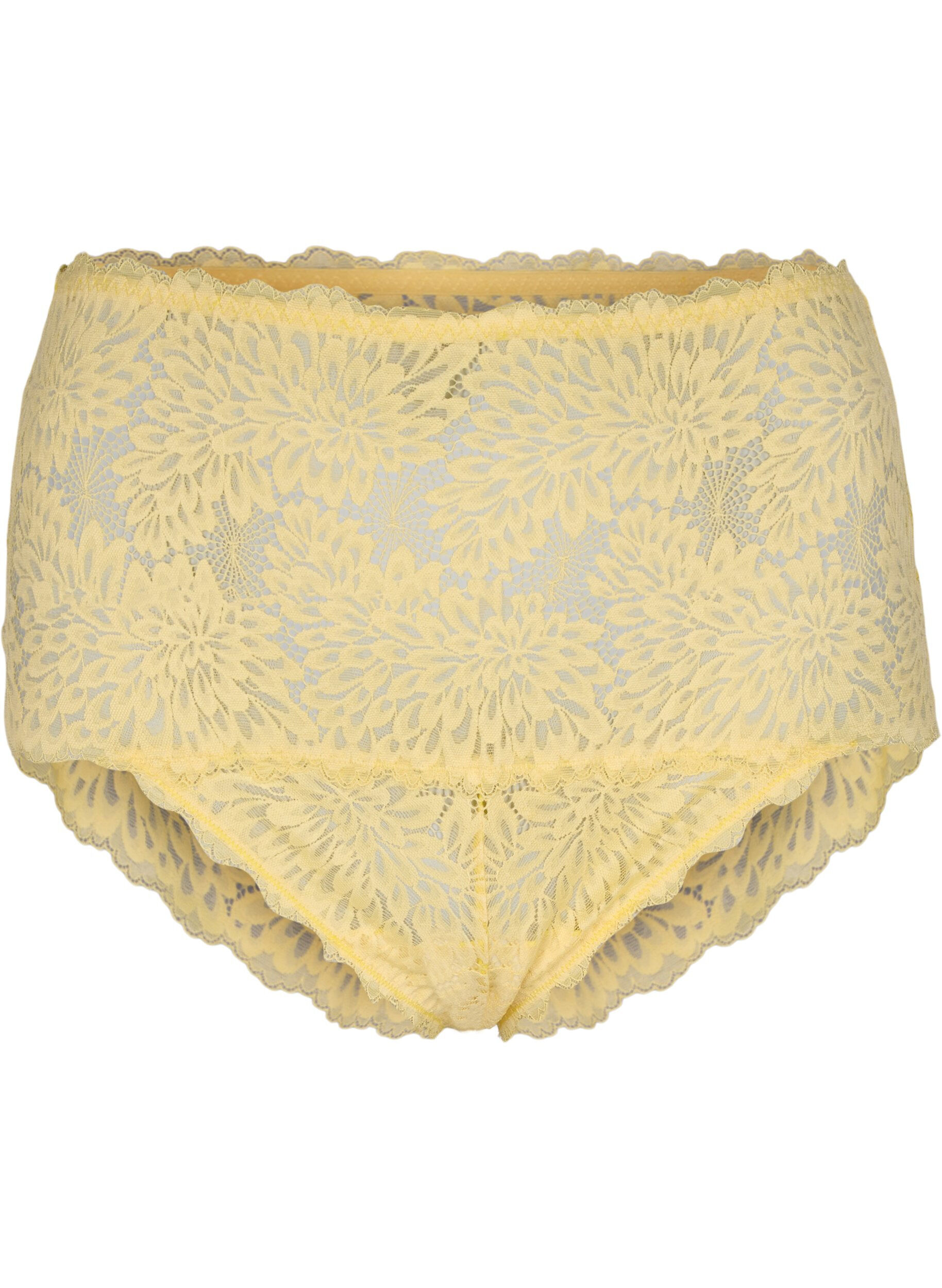 Zizzi Hipster en dentelle avec taille haute, Pale Banana ASS, Packshot image number 0
