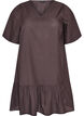 Robe courte &agrave; carreaux avec ourlet &agrave; volants, Marron, Packshot image number 0