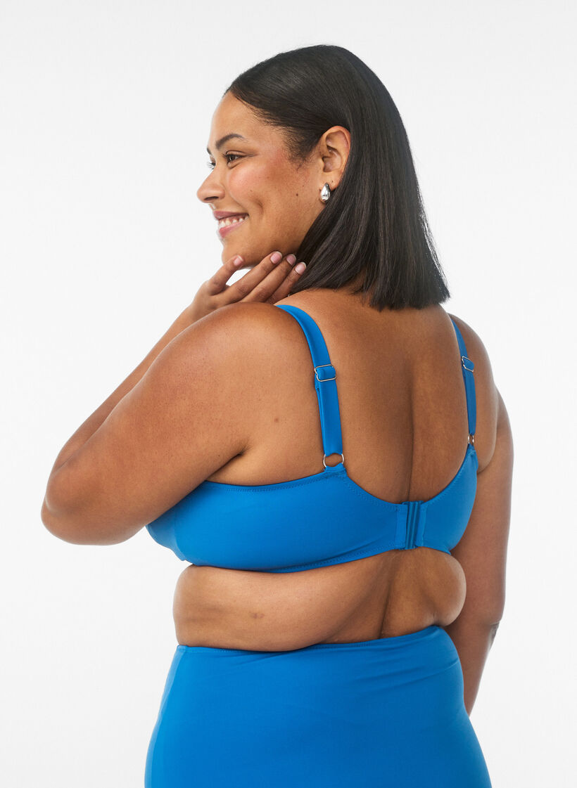 Soutien-gorge de bikini &agrave; armatures avec drap&eacute;, Bleu, Model image number 2