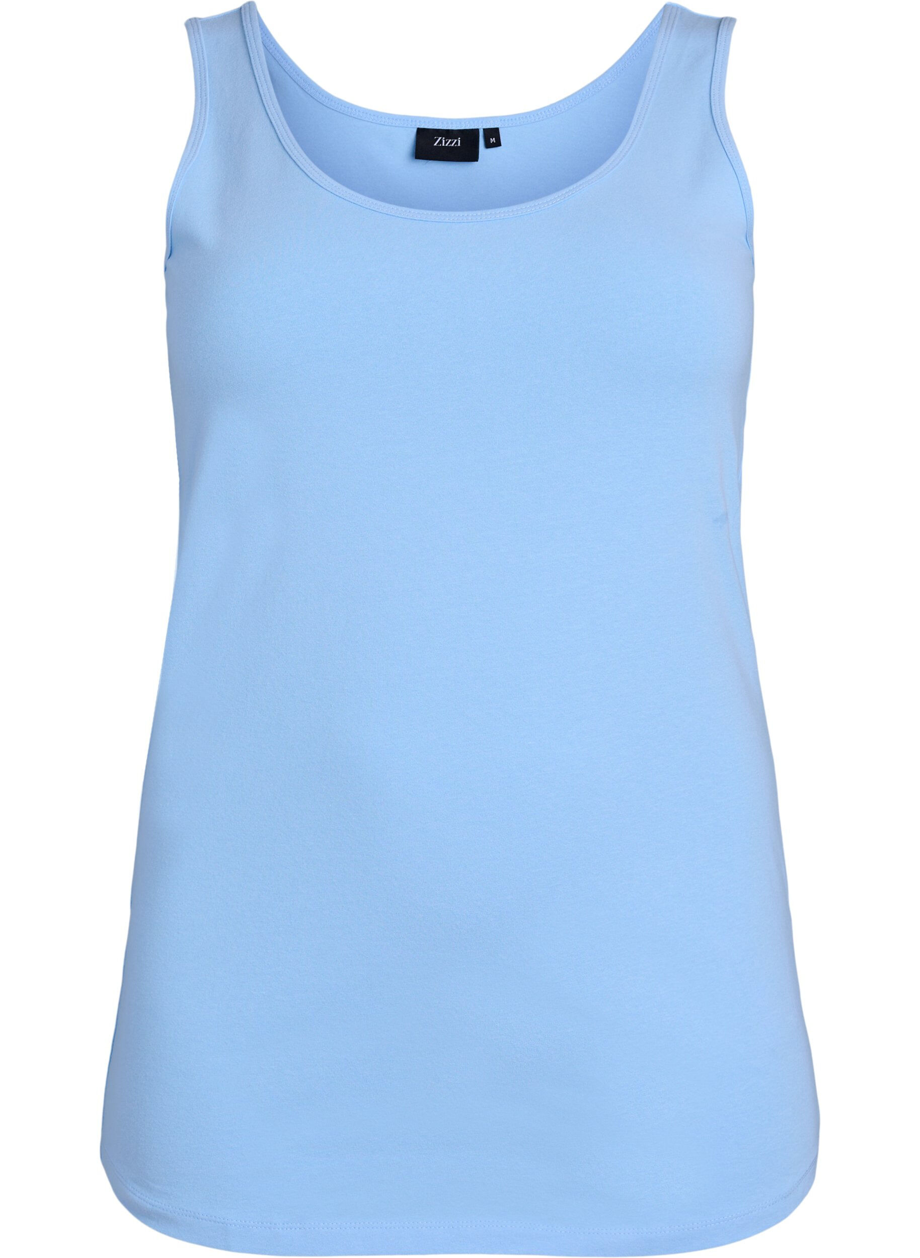 ZizziHaut uni Basic en coton, Bleu Clair, Packshot image number 0