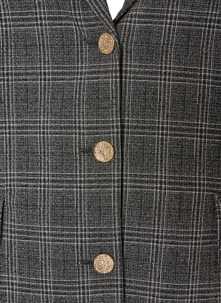 Blazer court &agrave; carreaux, Gris anthracite, Packshot image number 2