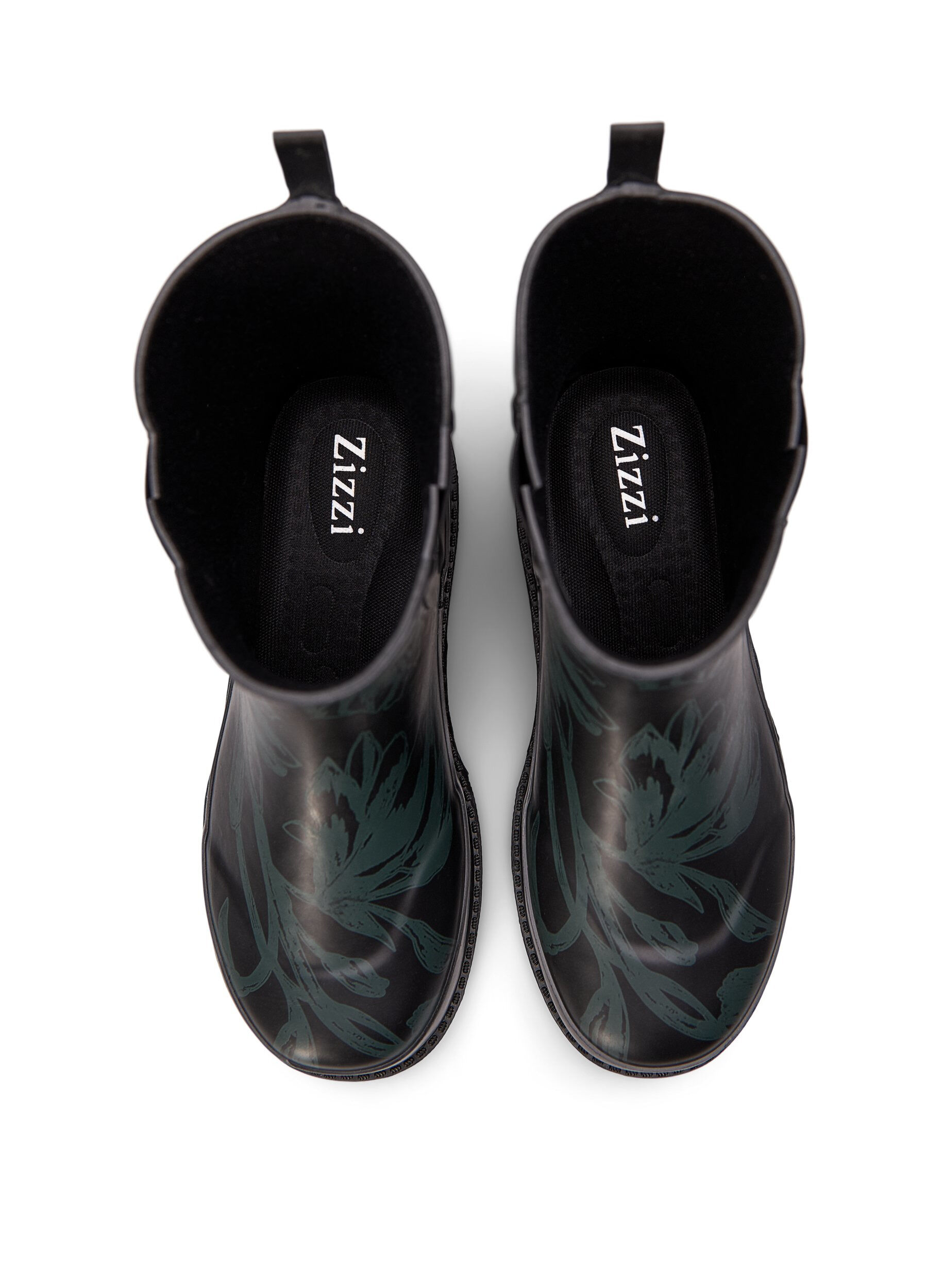 Zizzi Bottes en caoutchouc &agrave; largeur courte avec imprim&eacute;, B. Teal Flower AOP, Packshot image number 2