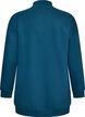 Sweat-shirt long &agrave; col montant et texte brod&eacute;, Bleu, Packshot image number 1