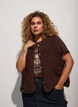 Gilet teddy avec boutons et poches, Marron, Model image number 0