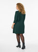 Robe courte &eacute;vas&eacute;e &agrave; manches 3/4, Vert fonc&eacute;, Model image number 2