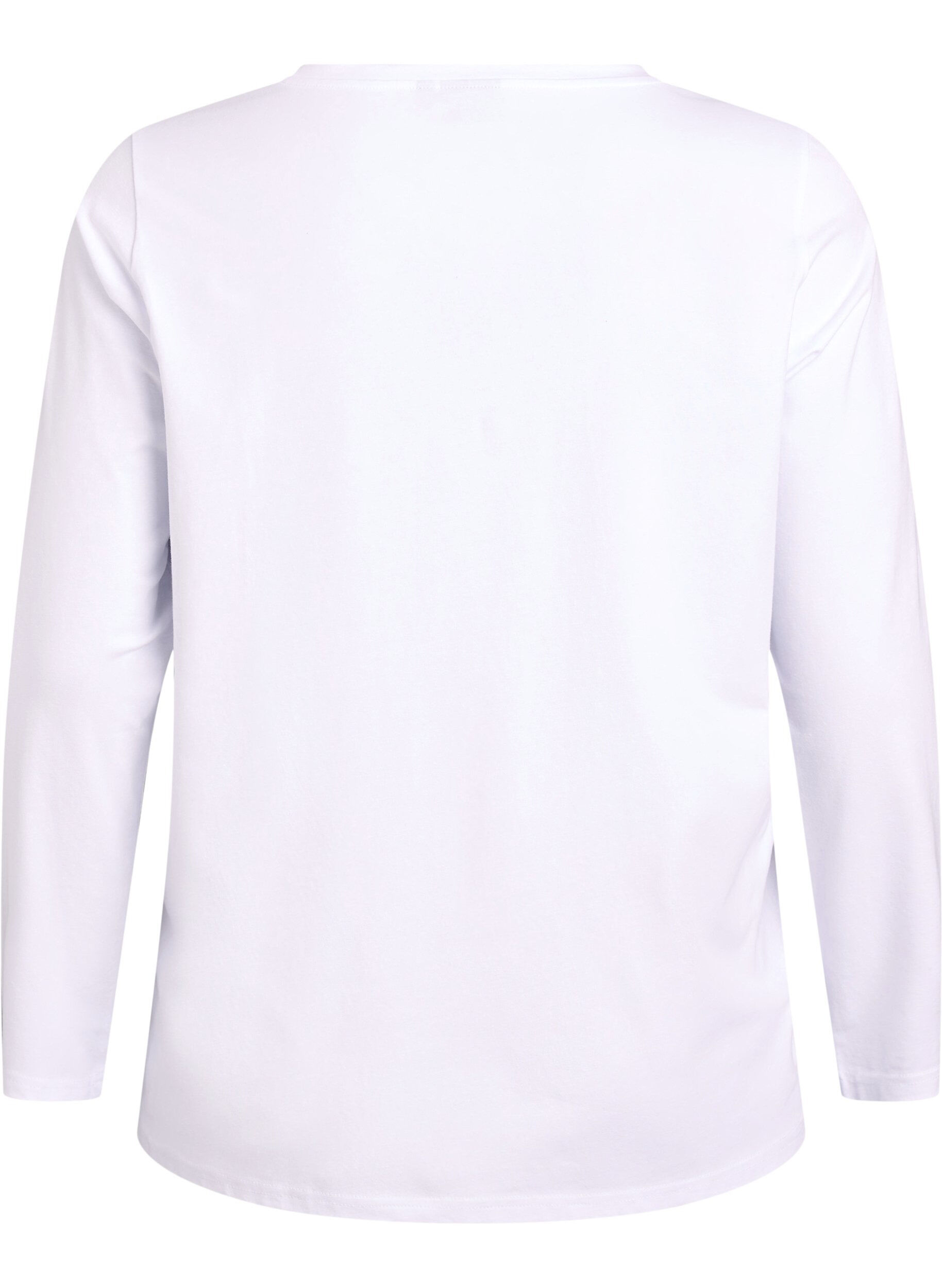 ZizziTop basic en jersey avec manches longues, Blanc, Packshot image number 1