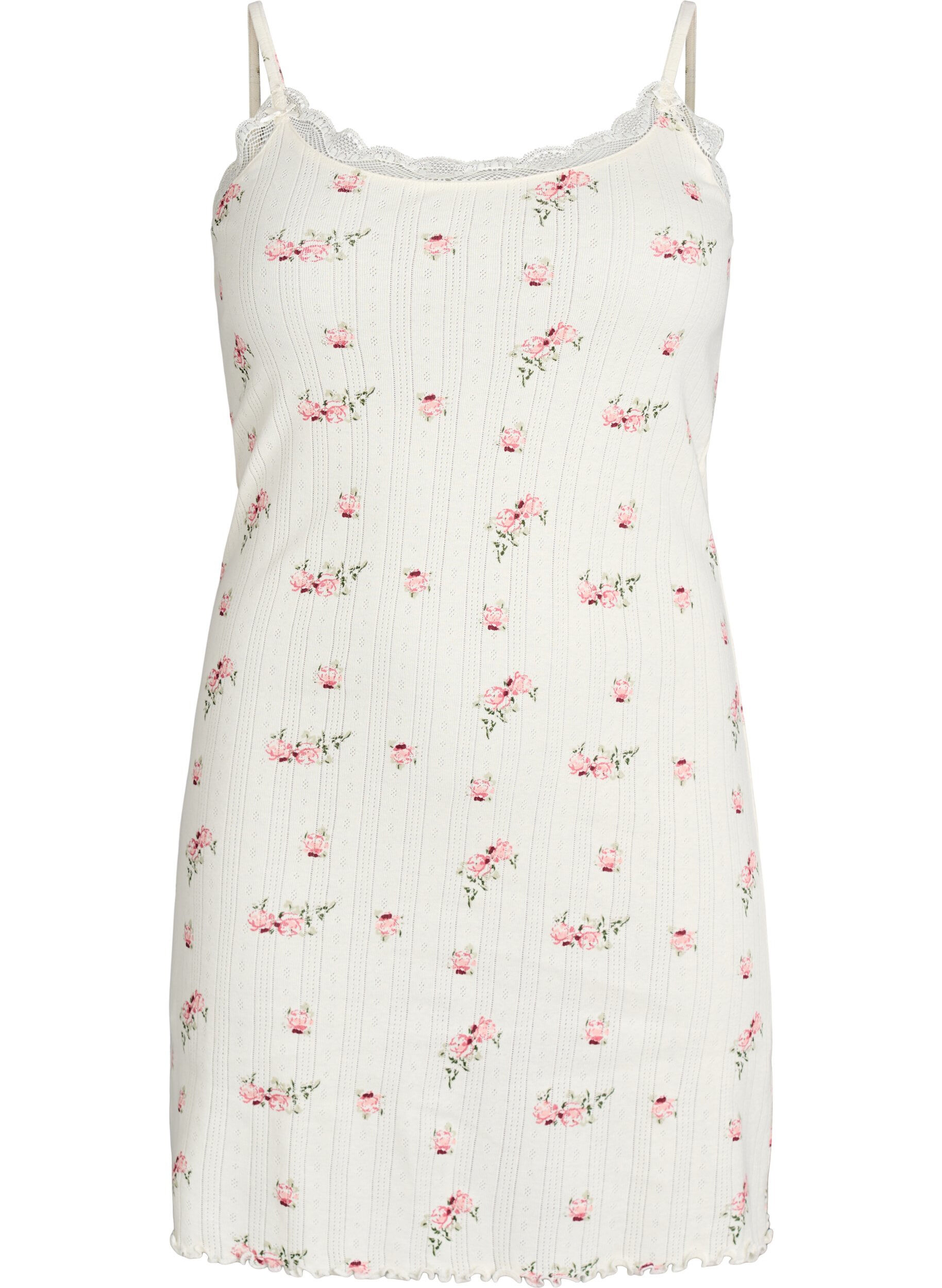 Chemise de nuit &agrave; fines bretelles et motif textur&eacute;