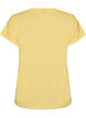 T-shirt &agrave; manches courtes en coton m&eacute;lang&eacute;, Jaune clair, Packshot image number 1