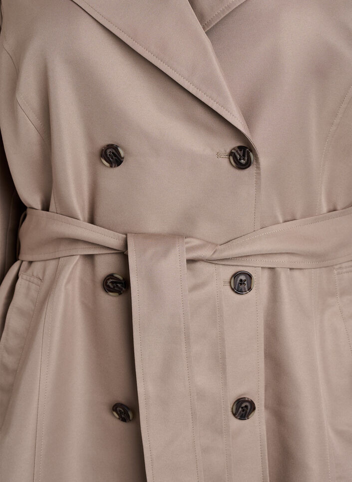 Trench court avec ceinture, Gris, Packshot image number 2