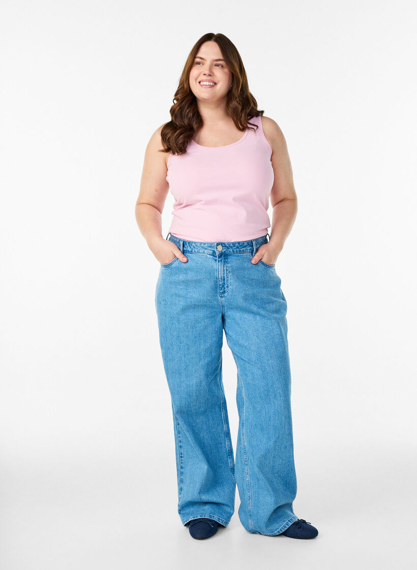 Haut basique en coton, Rose, Model image number 1