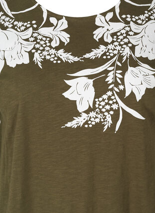 T-shirt imprimé, Ivy green w. White, Packshot image number 2