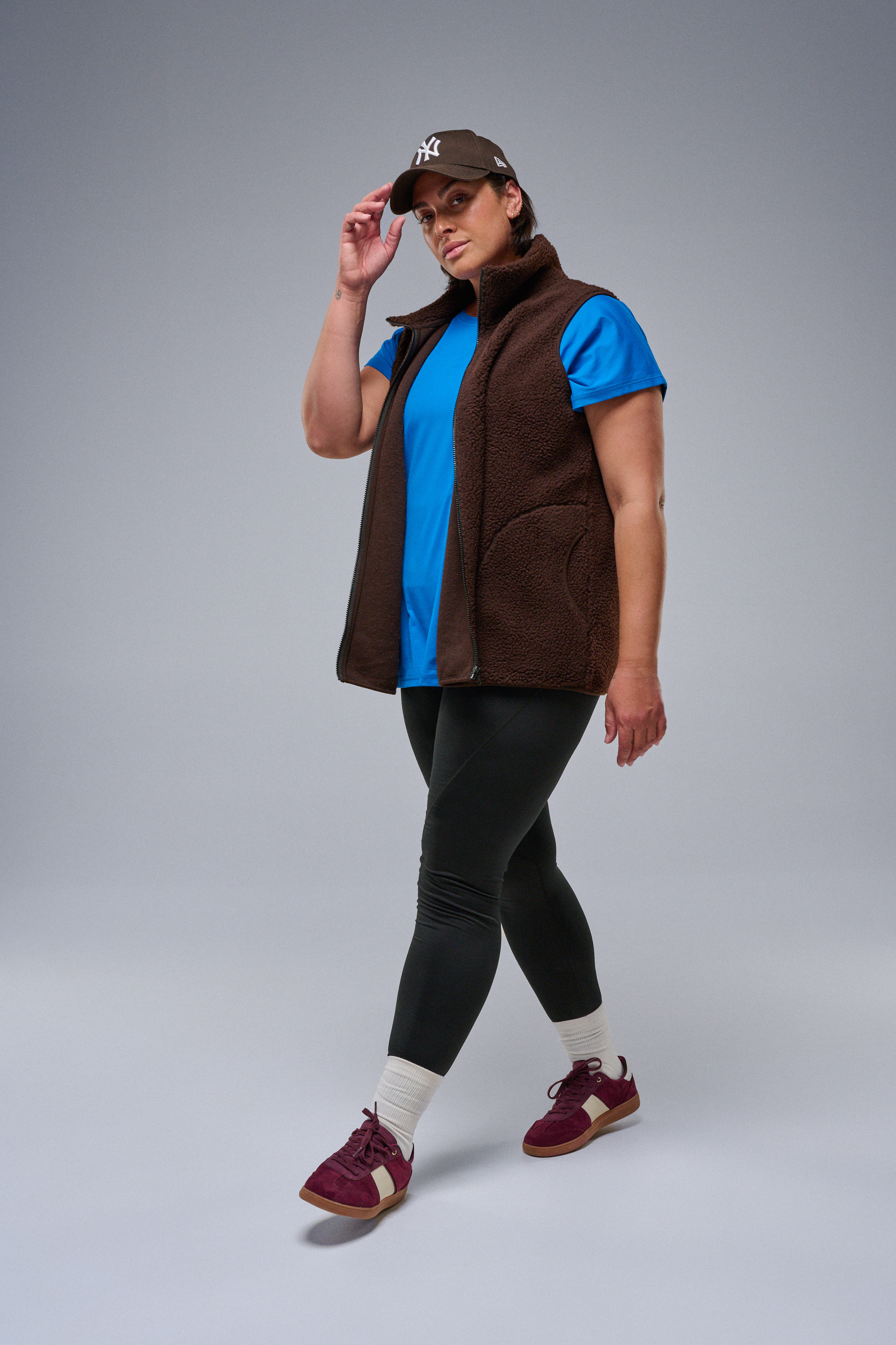 Gilet marron avec fermeture &eacute;clair, , Model