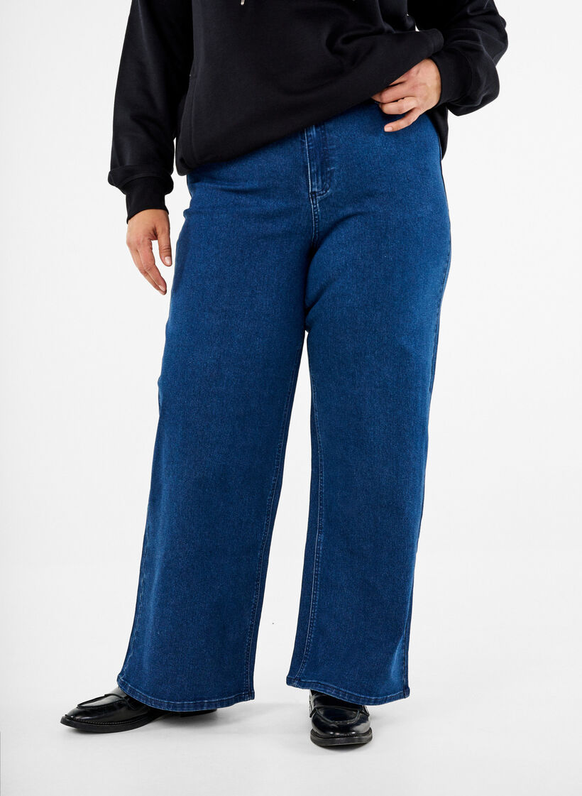 Jean large, Bleu, Model image number 2