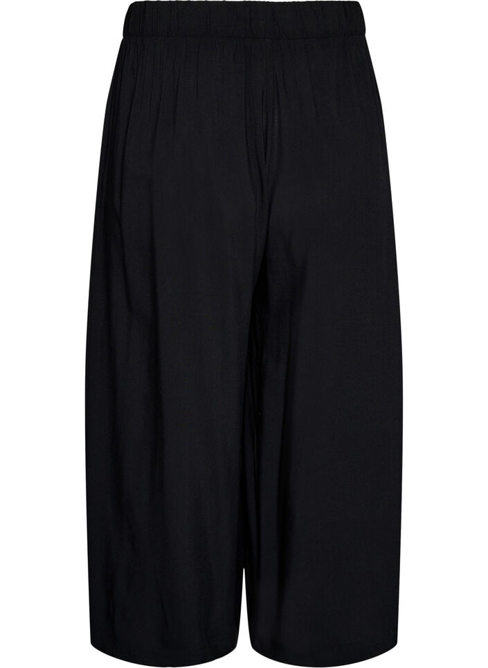 Jupe-culotte en viscose avec une taille haute et une coupe ample, Noir, Packshot image number 1