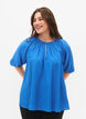 Blouse en viscose en forme de A avec des manches 3/4., Strong Blue, Model image number 0