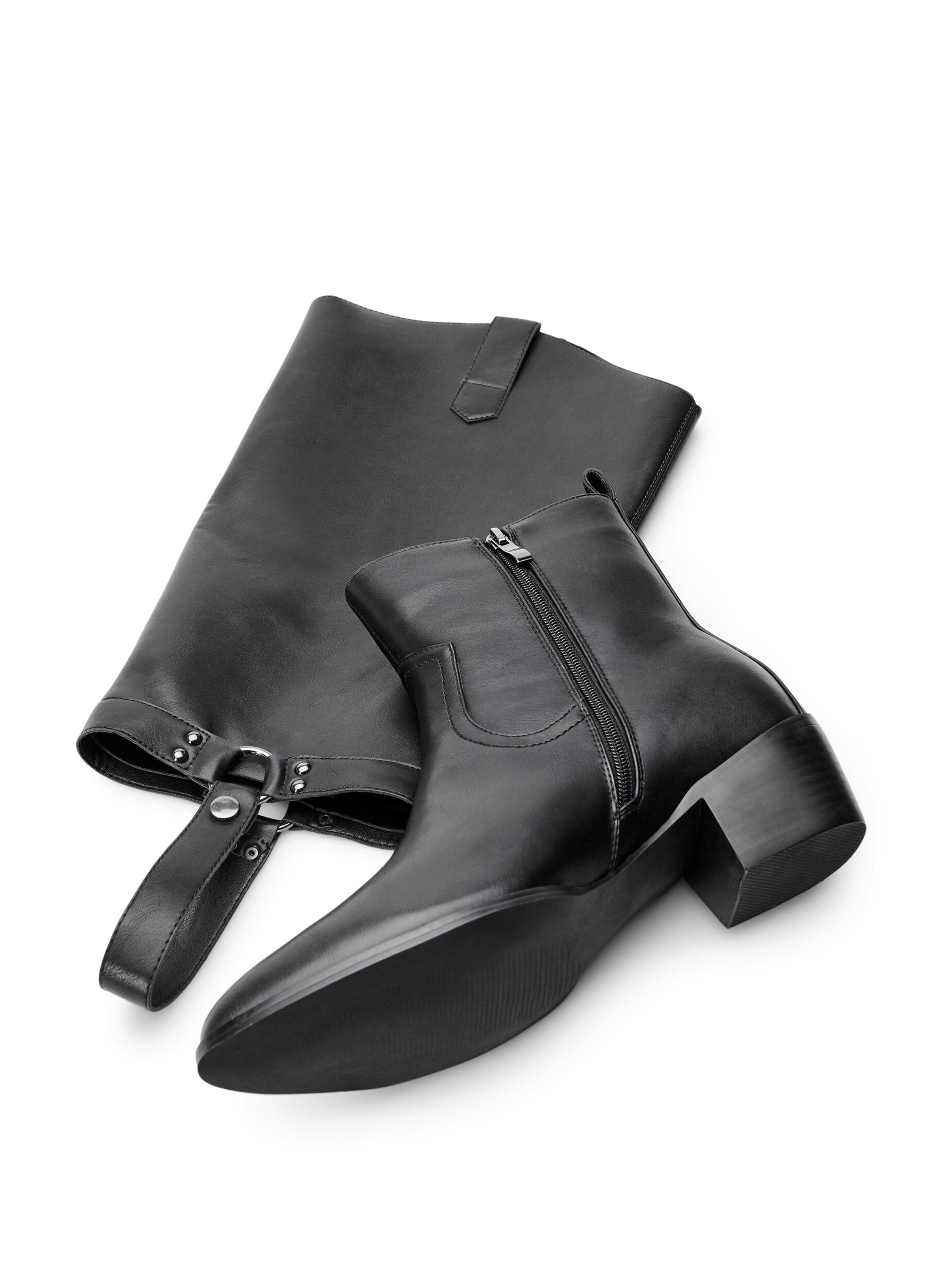 Zizzi Large - Bottes longues avec tige amovible, Noir, Packshot image number 4