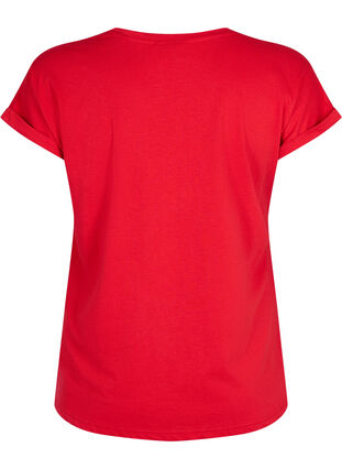 T-shirt à manches courtes en mélange de coton, Tango Red, Packshot image number 1