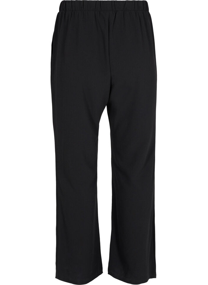 Pantalon &eacute;vas&eacute; avec taille &eacute;lastiqu&eacute;e, Noir, Packshot image number 1