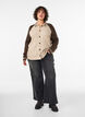 Cardigan avec manches et col contrastants, Beige, Model image number 1