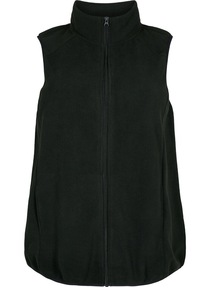 Gilet en polaire avec poches, Noir, Packshot image number 0