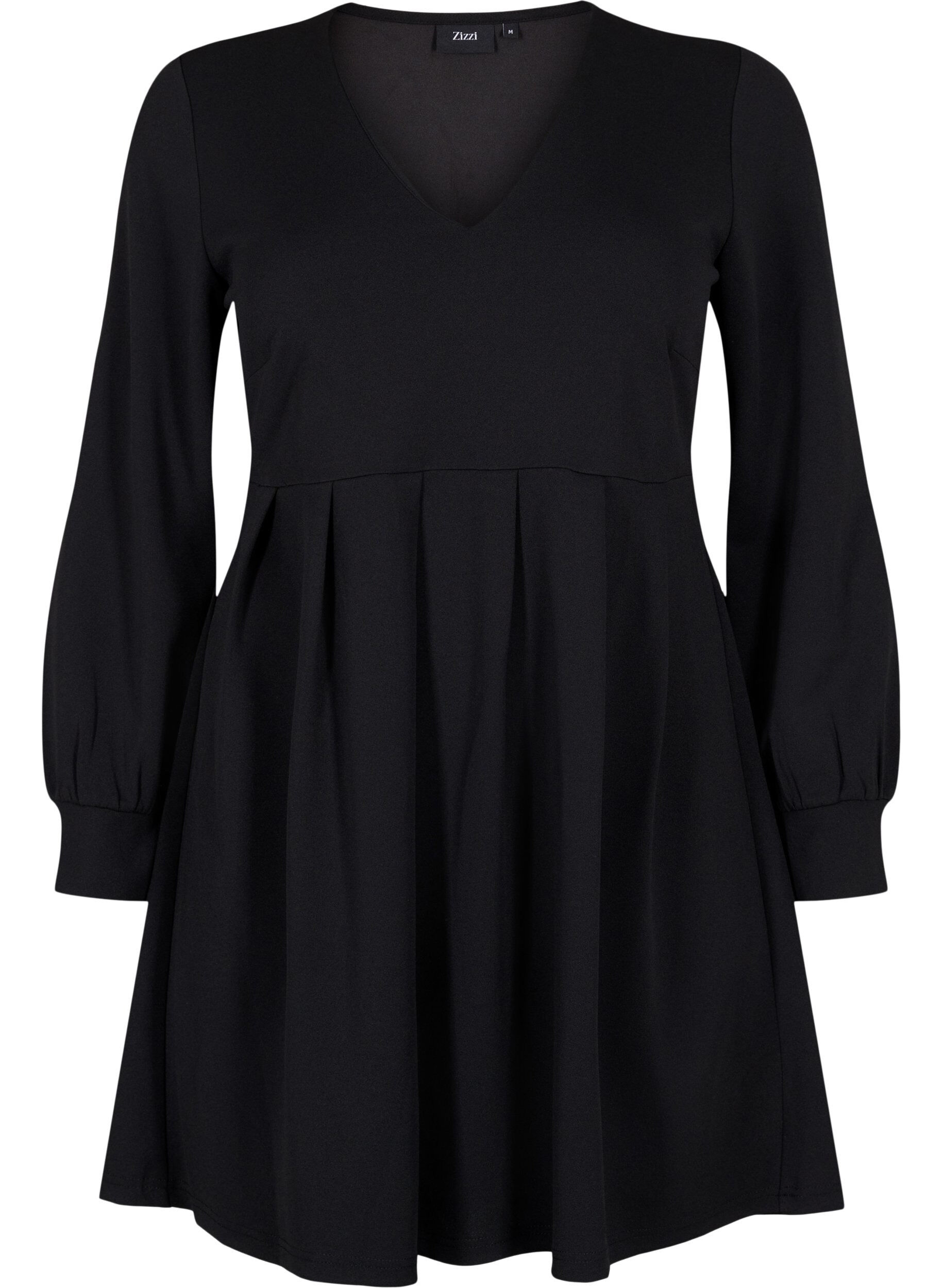 Zizzi Robe forme A avec d&eacute;collet&eacute; en V, Black, Packshot image number 0