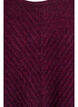 Blouse en maille avec motif c&ocirc;tel&eacute; en V et fentes, Violet, Packshot image number 2