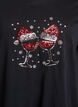T-shirt de No&euml;l en coton bio, Noir, Packshot image number 2