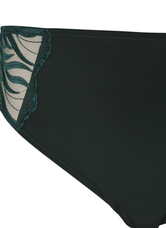 Culotte tai avec broderie et taille régulière, Vert foncé, Packshot image number 2