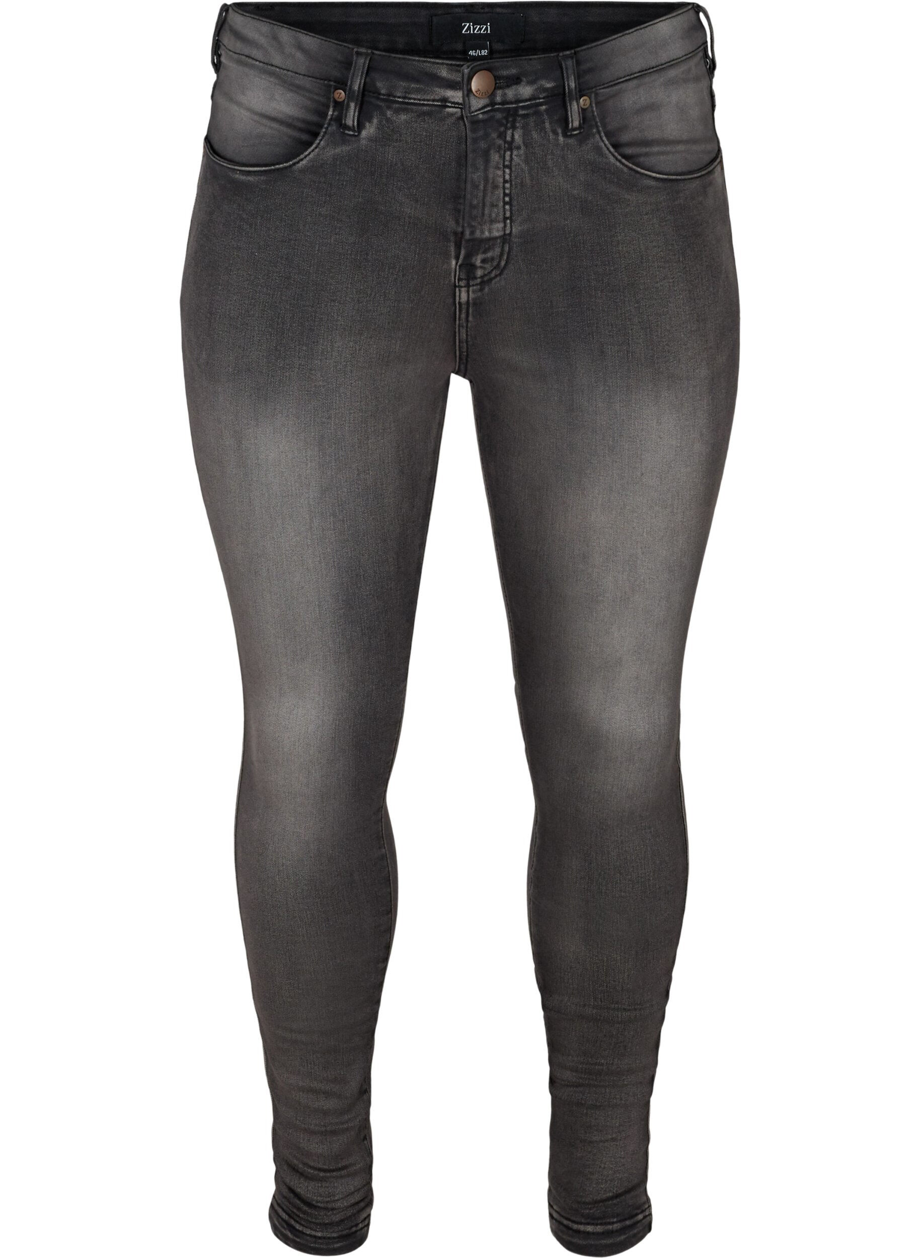 Zizzi Jean Amy super slim &agrave; taille haute, Dark Grey Denim, Packshot image number 0