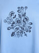 T-shirt en coton biologique avec broderie florale, Della R. Blue w. EMB, Packshot image number 2