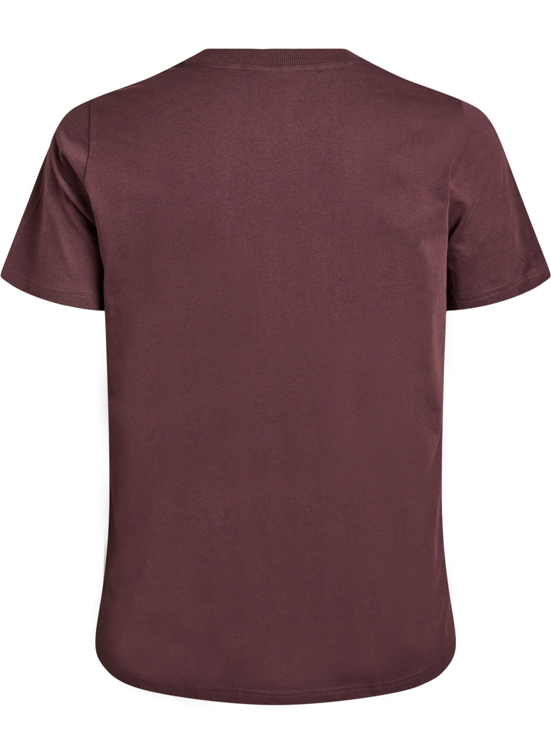 ZizziT-shirt basique en coton &agrave; col rond, Marron, Packshot image number 1