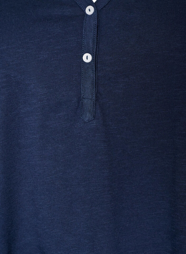 T-shirt dot&eacute; de boutons, Bleu, Packshot image number 2