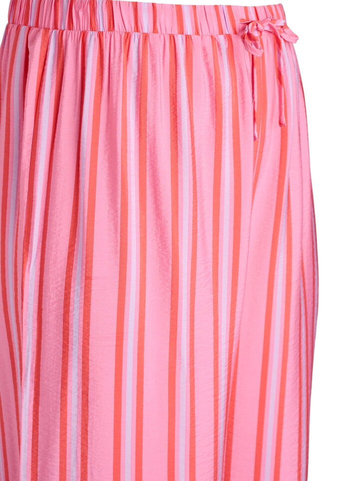 Pantalon ray&eacute; &agrave; taille haute et jambes larges, Rose, Packshot image number 2