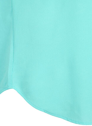 Blouse à manches courtes et encolure ronde, Turquoise, Packshot image number 3