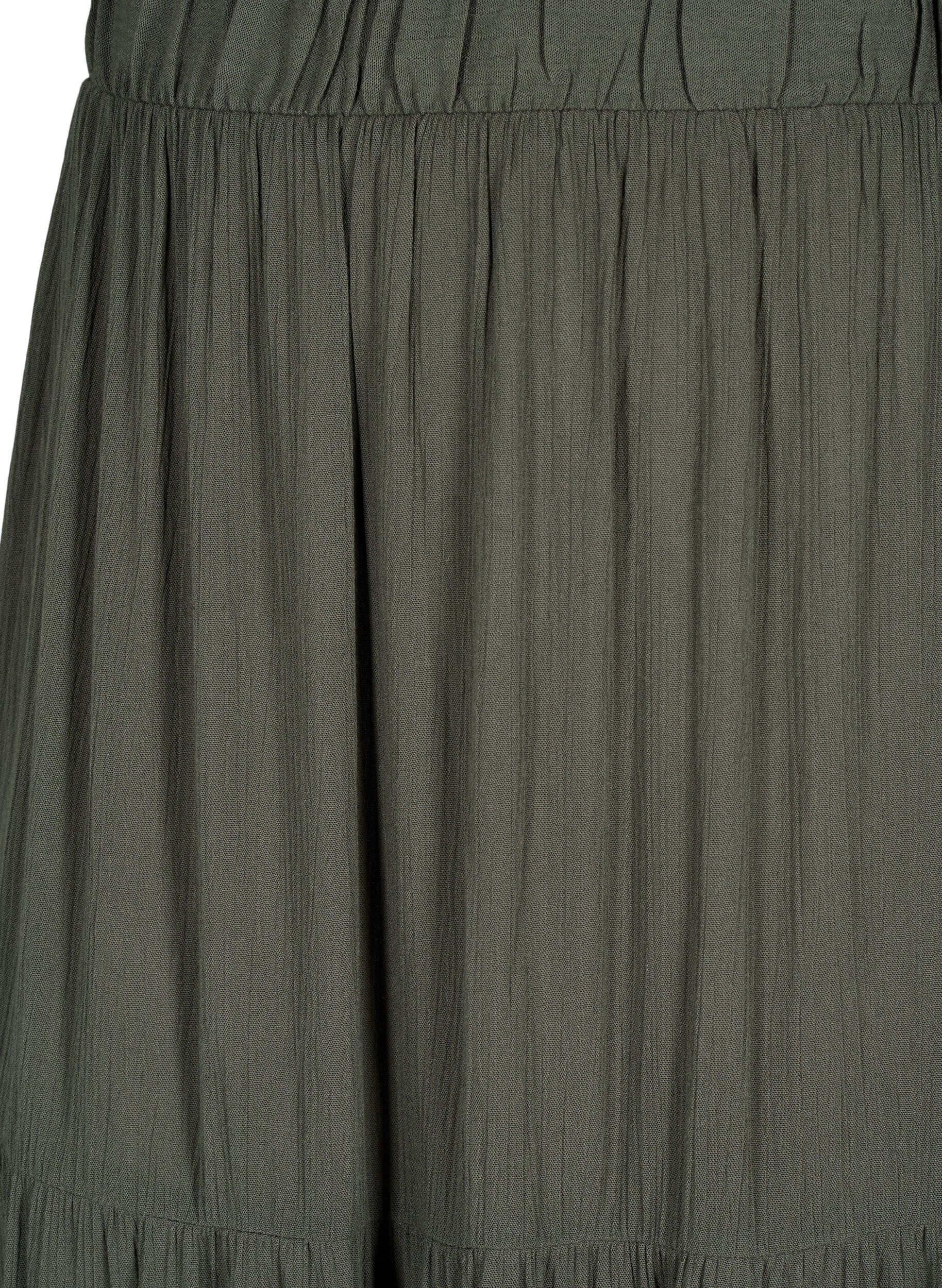 ZizziJupe longue &agrave; taille &eacute;lastiqu&eacute;e, Vert, Packshot image number 2
