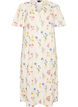 Robe midi en lin et viscose avec manches &agrave; volants, Beige, Packshot image number 0
