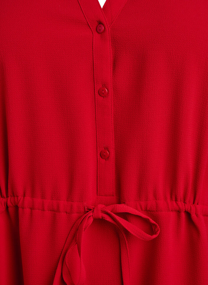 Robe mi-longue avec ceinture à nouer, Rouge, Packshot image number 2