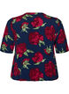 Blouse en viscose avec imprim&eacute; floral et coupe ballon, Bleu, Packshot image number 1