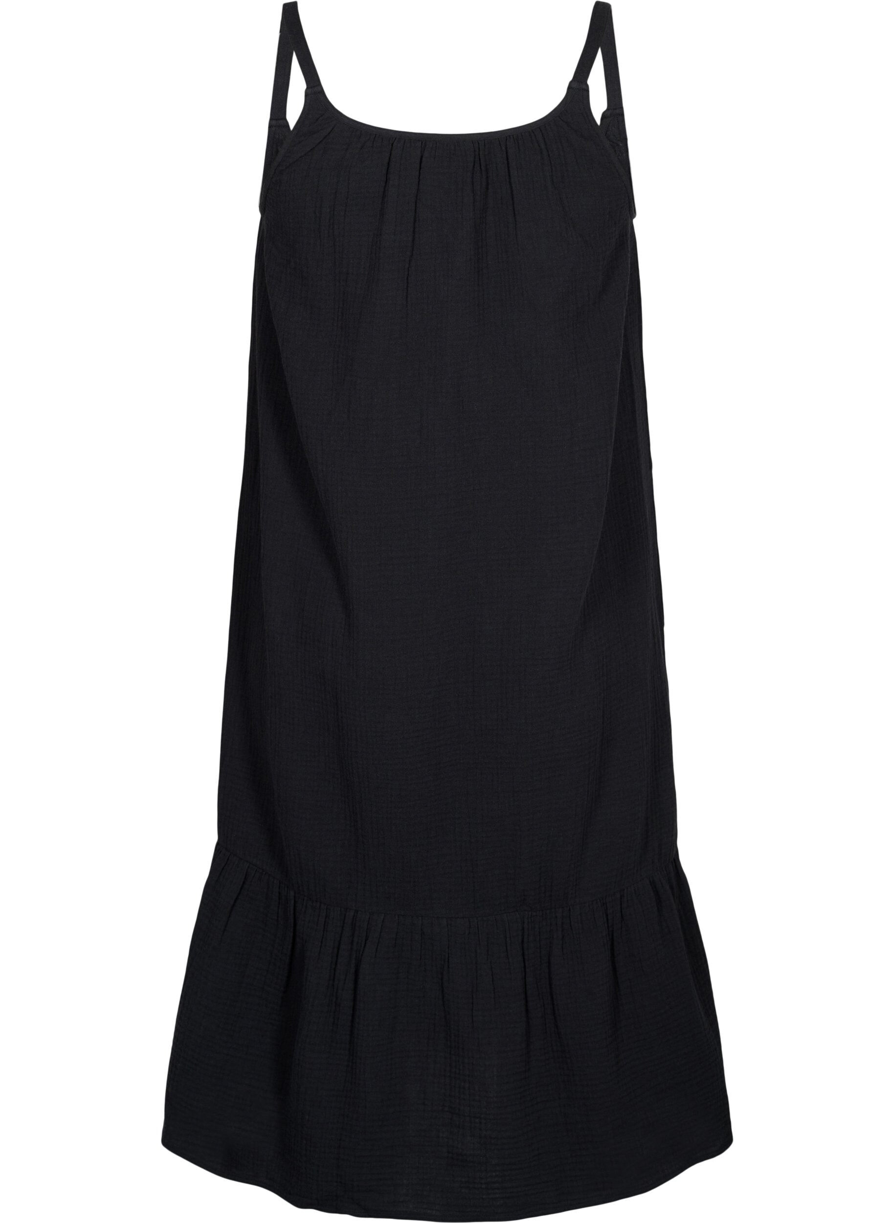 Zizzi Robe de plage longue en coton, Black, Packshot image number 1