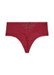 String hipster en microfibre avec d&eacute;tails en dentelle, Bordeaux fonc&eacute;, Packshot image number 1