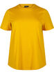 T-shirt basique en coton &agrave; col rond, Jaune, Packshot image number 0